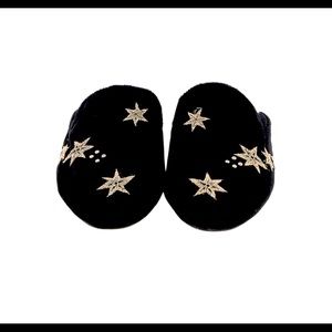 Mix no 6 mule black flats with gold stars 8
